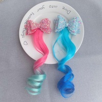 BELLE WORLD Pince à Cheveux Nœud Papillon en Cristal Dégradé Élégant pour Enfants, Accessoire de Coiffure pour Filles, Nouvel An