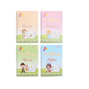Y622 4pcs Cahier de calligraphie réutilisable en spirale pour l'apprentissage de l'écriture manuscrite en portugais pour enfants d'âge préscolaire – Cahier magique d'écriture - Product Image 1