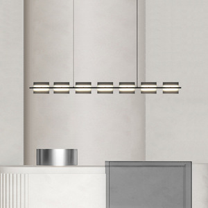 โคมไฟเส้นตรงสไตล์อิตาลี โพสต์โมเดิร์น มินิมอล สำหรับร้านอาหาร บาร์ เคาน์เตอร์ หรูหรา ทำจากทองแดงและกระจก - Product Image 3