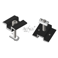 Art Sign Collier de serrage central solaire 30 mm anodisé noir, compatible avec panneaux solaires universels, collier de fixation d'extrémité pour module PV OEM pour système de rail