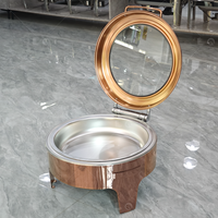 Réchauffeur d'aliments de luxe en or rose pour restaurant traiteur 6L chauffe-plats hydrauliques ensemble de buffet chauffe-plats équipement de maintien chauffe-plats