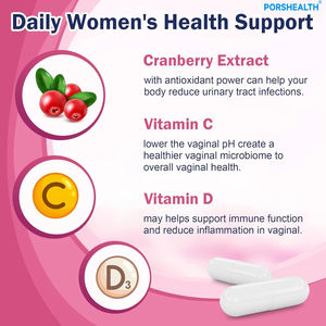 Complément <span class=keywords><strong>Probiotique</strong></span> pour la Santé Intestinale des Femmes 100 Milliards de UFC 18 Souches Extrait de Canneberge Vitamines C B E Comprimés/Capsules Marque Privée - Product Image 2