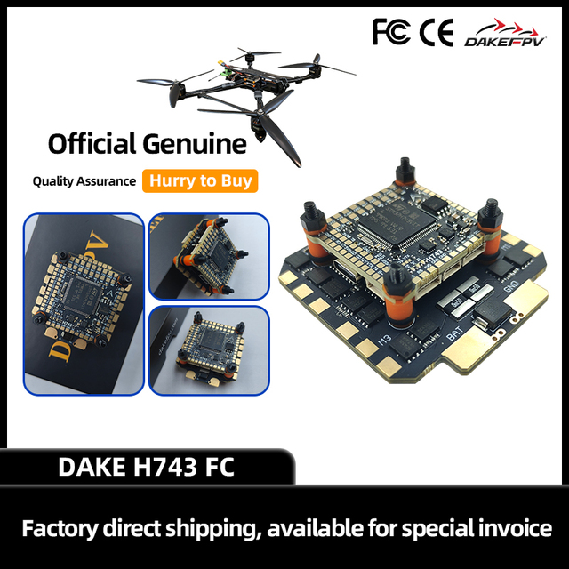 DAKEFPV H743+QH Flight Controller STM32H743 6S 8S 55A 70A Stack Dual Firmware Betaflight Ardupilot Plastic FPV RC Drone 8 Motors
