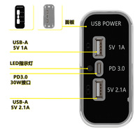 Port de charge USB intégré au véhicule pour conversion de siège de camping-car ou de bus, charge rapide Type-C PD30 + 5V 31A, série UCC-316