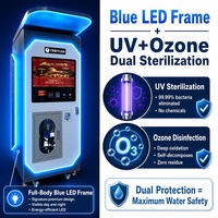 Distributeur d'eau 24h/24 avec accepteur de pièces et billets, système RO 800 GPD, kiosque de remplissage d'eau purifiée pour utilisation en bord de rue