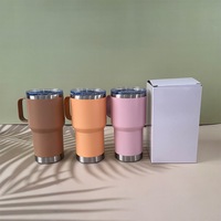 Tasse à café isotherme en acier inoxydable 20oz 30oz OEM ODM, gobelet de voyage à double paroi avec poignée métallique, idéal pour un cadeau
