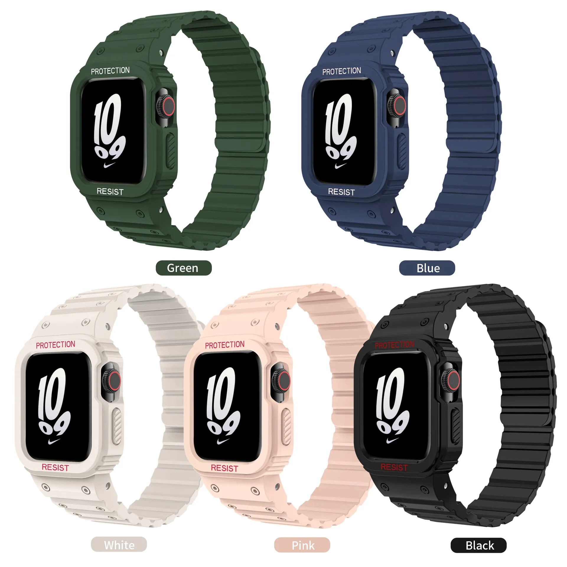 HMJ 38 40 41 42 44 45 49mm Silicone Smart Watch Strap Para One Piece Apple Watch Magnetic Loop Silicone Bandas
