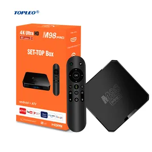 Topleo andro tv box M98 H313 واي فاي ثنائي أندرويد 10 ATV 2gb 16gb sمارت certificado Q5 andro tv box