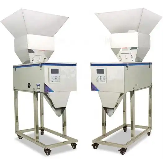 High quality 100-3000g Semi Automatic Granule/Powder/Rice/Coffee/Spice Weighing Filling Machine with big funnel