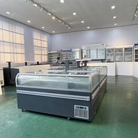 Vitrine Réfrigérée Commerciale à Double Température pour Supermarché, Design Moderne, Type Îlot, pour Aliments Surgelés