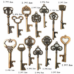 24 Kẽm Hợp Kim Thiết Kế Sáng Tạo Retro Key Mở Chai Keyring Quảng Cáo Quà Tặng Đám Cưới Hình Dạng Chìa Khóa <span class=keywords><strong>Keychain</strong></span> - Product Image 2