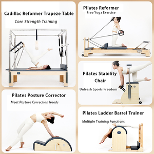 Lit de réformateur Cadillac pliable 3-en-1 commercial, ensemble complet de 5 pièces d'équipement d'entraînement de yoga de qualité - Product Image 2