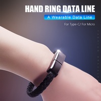 Cargador Portátil PD60W 240W 27W de Cuero, Mini Brazalete USB con Cable de Carga y Sincronización de Datos Superrápido para Teléfonos Android Tipo-C