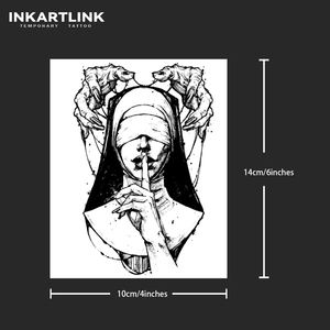 INKARTLINK Pegatina de tatuaje para el cuerpo, pegatina de tatuaje de papel, diseño de Monja Marioneta, impermeable, ecológica, de larga duración (15 días), venta al por mayor a granel - Product Image 4