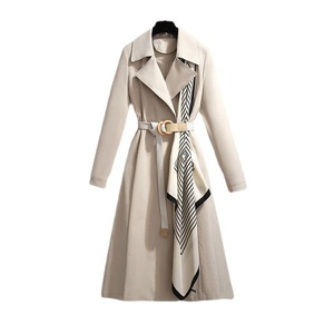 Elegante Trench da Donna Stile Ufficio Novità Primavera con Revers Stile British, Cintura Sottile e Sciarpe, Giacca a Vento Casual - Product Image 1