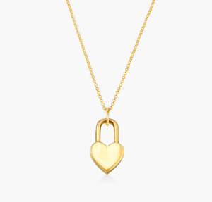 Collar con colgante personal grabado en plata de ley 925 con medallón de corazón chapado en oro de 18 quilates al por mayor - Product Image 1