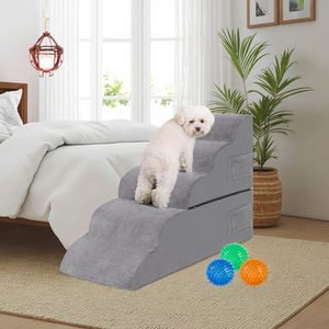 บันไดพับได้สำหรับสัตว์เลี้ยงบันไดสำหรับสุนัขบันไดปีนเขาสุดหรูสำหรับสัตว์เลี้ยงหนังไม้ไผ่สูงอุปกรณ์ให้ของขวัญ - Product Image 5