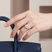 Bague scintillante en argent S925 avec moissanite D, style Princesse, Niche, Haut de gamme, Tendance, Bijou de fiançailles, Cadeau