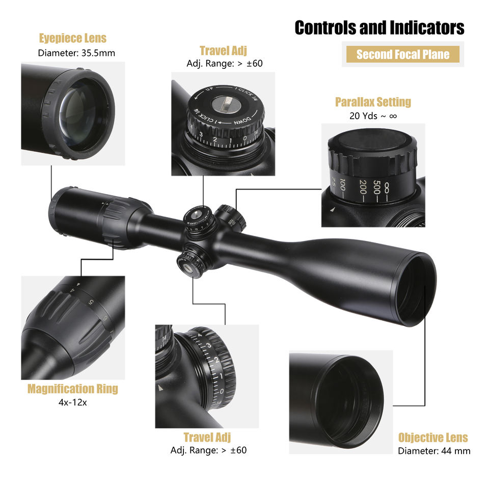 Long Range Optic Scope 4-12x44mm for Hunting High Pressure Security ...