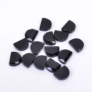 Natural Black Onyx Gemstone Half Moon Shape Step Cut Wholesale Gemstone For Jewelry Making Faceted Calibrated Gemstone