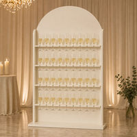 Support mural en acrylique blanc pour champagne, support en PVC arqué pour verres, toile de fond pour réception de mariage, fête, décoration d'événements