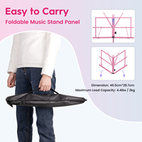 Custom Colors Pink Black Blue Musical Instrument Stands Iron Aluminum Alloy Metal Foldable Music Sheet Stand