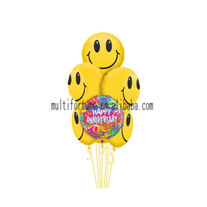 18英寸金色圆形铝氦箔聚酯薄膜充气气球，印有卡通图片单圣诞派对装饰品 - Product Image 2