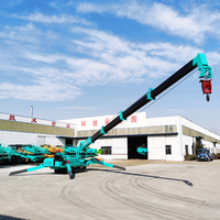 Grue araignée télescopique à chenilles de 1,2 tonne, certifiée CE, haute performance, à essence/diesel, faible consommation de carburant