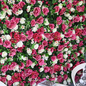 Toile de fond florale en soie Décoration murale florale facile à installer Intérieur/extérieur <span class=keywords><strong>Livraison</strong></span> rapide pour Noël Pâques Mariage Rose Fleurs murales - Product Image 2