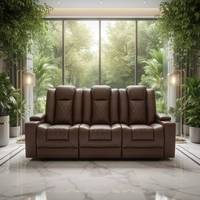 Canapé inclinable électrique haut de gamme Frank Luxury, fonctionnel, avec éclairage LED, adapté aux salles de cinéma et aux home cinémas
