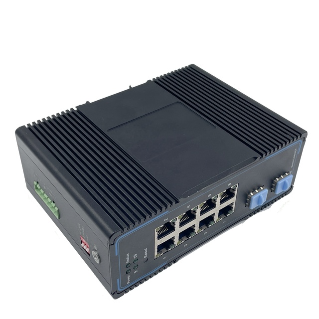Unmanaged Industrial Switch 8 Ports 10/100/1000M RJ45 2 Ports 2.5G SFP DIN Rail Gigabit Ethernet Switch