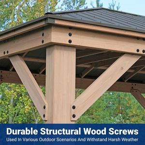 # Vis <span class=keywords><strong>de</strong></span> fixation pour <span class=keywords><strong>bois</strong></span> 14 x <span class=keywords><strong>4</strong></span>, lot <span class=keywords><strong>de</strong></span> 50, vis à tête hexagonale, vis pour <span class=keywords><strong>bois</strong></span> résistantes à la rouille pour <span class=keywords><strong>bois</strong></span>, rondins et aménagements paysagers (noir) - Product Image 5