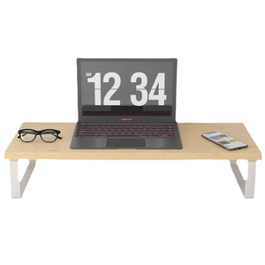 Monitor Lift Stand <b>Desktop</b> Computer Riser Wood <b>Shelf</b> Office Desk Storage Organizer Rectangle Shape Standing Type - Product Image 5