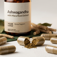 Ashwagandha Energy Extra Capsules pour Adultes Complément Alimentaire Extrait de Maca Adaptogène Sommeil Haute Énergie 60 30g OEM ODM Marque Privée