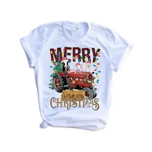 New Design Custom Merry Christmas Design Printing Funny Family Tshirt with Competitive Price