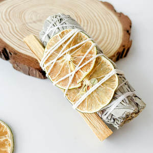 Bâtons de sauge blanche, Palo Santo, tranches de citron, feuilles d'<span class=keywords><strong>eucalyptus</strong></span>, lot de <span class=keywords><strong>cristaux</strong></span>, kit de méditation et de purification, 100% naturel - Product Image 6