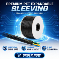 Manchon de câble tressé extensible en PET de haute qualité Leko FBT Factory, diamètre 3 mm, plage de température -50°C~+150°C pour câble
