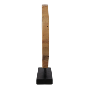 Scultura Decorativa Rotonda in Legno su Supporto, Statua Astratta Moderna per Arredamento Casa, Soggiorno, Bagno, Ufficio - Product Image 3
