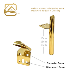 Sofa T Leg 15 cm Legs Design Golden Metal Furniture Cylindrical <b>tube</b> Modern Furniture Support - Product Image 3