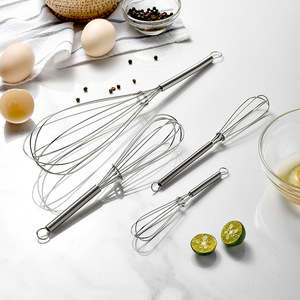 Mới dây thép không gỉ bóng trứng <span class=keywords><strong>Whisk</strong></span> beaters nhà bếp nấu ăn và công cụ NƯỚNG TRỨNG Loại kim loại - Product Image 4