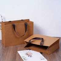 Juego de Bolsas de Regalo Kraft, 3 Tamaños, Asa de Cinta, Borde Zigzag, Bolsa de Compras de Papel Ecológico con Refuerzo, Impresión de Logotipo Personalizado al por Mayor de Fábrica