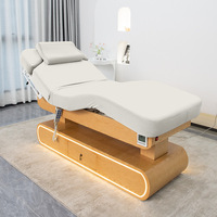 Lit de beauté électrique pour salon de beauté avec fonction de chauffage et de massage, multifonctionnel et équipé de lumières d'ambiance