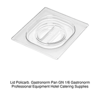 Couvercle pour bac alimentaire GN 1/6 en polycarbonate