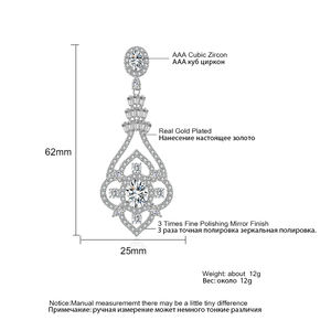 RAKOL EP2334 2021 New Design <b>Fashion</b> Women <b>Earring</b> Rhombus Zircon <b>Drop</b> <b>Earring</b> - Product Image 5
