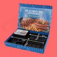 Boîte à bento en carton ondulé écologique portable pour yakitori yakiniku, brochettes de barbecue, compartiment à charbon de bois pour kebabs