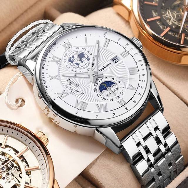 Fashionable Men's Watches, Luxurious Quartz Watches, Sports Waterproof Multifunctional Men's Night Light Watches