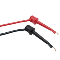Jialun Electronics Kabel Uji Multimeter Digital dengan Konektor Pisang 4mm dan Adaptor Pengait serta Kabel PVC Merah/Hitam