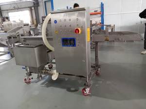 Petite échelle 100kgh pépites de poulet boules de crevettes et hamburgers Machine de battage Machine de revêtement continu de viande - Product Image 6