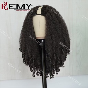 Kemy tóc 20-inch tự nhiên màu đen tổng hợp Tóc Giả Cổ Điển Mùa Xuân xoăn Bím Tóc Châu Phi kinked Đen nhiệt độ cao sợi dài tóc giả - Product Image 3