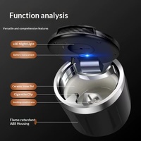 Cendrier de voiture mini LED en fibre de carbone et céramique, ignifuge, accessoire haut de gamme